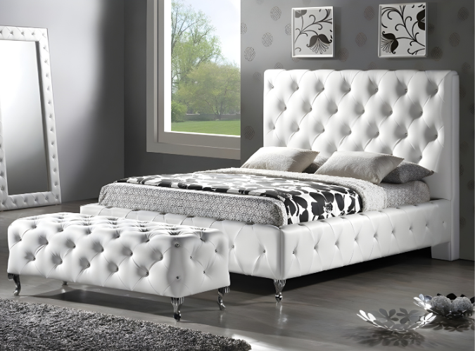 Royal White Diamond Bed