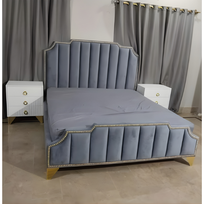 Imperial Velvet Channel Bed