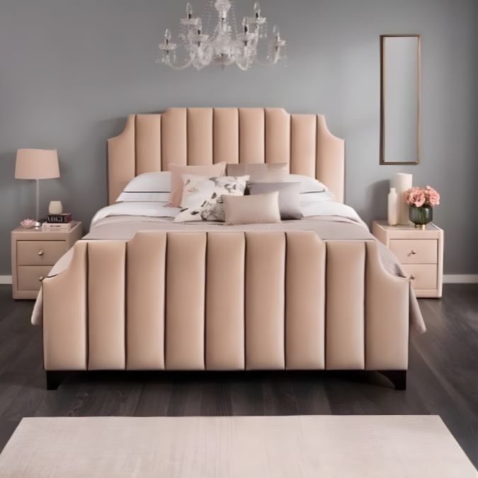 Velvet Cloud Panel Bed